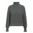 Dámsky pletený sveter s rolákom tmavo sivá