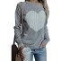 Dámsky pletený sveter so srdcom sivá