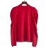 Dámsky sveter s naberanými rukávmi červená
