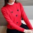 Dámsky sveter so srdiečkami G343 červená
