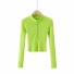 Dámsky sveter so zipsom G273 neónová zelená