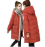 Dámský zimní kabát s kapucí červená