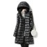 Dámsky zimný kabát so snímacou kapucňou čierna