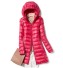 Dámsky zimný kabát so snímacou kapucňou tmavo ružová