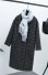 Dámsky zimný kockovaný kabát J1849 čierna