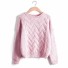 Dámsky zimný pletený sveter J2864 ružová