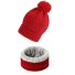 Dámsky zimný set čiapky a nákrčník červená