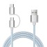 Daten-USB-Kabel Micro USB / USB-C K555 silbern