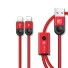 Datenkabel 2x Apple Lightning / USB rot