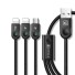 Datenkabel USB auf 2x Lightning / Micro USB schwarz