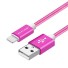Dátový kábel pre Apple Lightning na USB 10 ks tmavo ružová