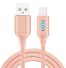 Datový kabel USB na Micro USB / USB-C K625 růžová
