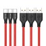 Datový kabel USB / USB-C 3 ks červená