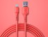 Datový kabel USB / USB-C K609 červená