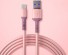 Datový kabel USB / USB-C K609 růžová