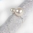 Dekorační kroužky na ubrousky s perlami 12 ks stříbrná