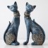 Dekoracyjna statuetka kota 2 szt ciemnoniebieski