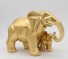 Dekoracyjna statuetka przedstawiająca słoniątka i słoniątka złoto