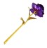 Dekoratív aranyozott rózsa J854-es díszdobozban lila