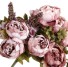 Dekoratív műpünkösdi rózsa J2454 barna-fehér