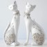 Dekoratív szobor macskáról 2 db fehér