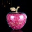 Dekoratív üveg alma kristályokkal sötét rózsaszín