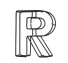 Dekoratív vas betű R