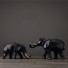 Dekoratívne socha slona 2 ks čierna
