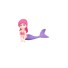 Dekorativní miniatura mořská panna fialová
