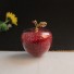 Dekorativní skleněné jablko s krystaly červená