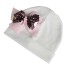 Detská bavlnená čiapka s mašľou A497 biela