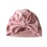 Detská bavlnená čiapka s mašľou ružová
