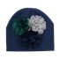 Dětská čepice s květinami Rose tmavě modrá