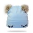 Detská čiapka s brmbolcami A1500 svetlo modrá