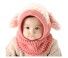 Detská čiapka so šálom v tvare psíka J856 ružová