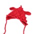 Detská háčkovaná čiapka s ušami červená