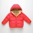 Dětská prošívaná bunda s kožíškem J2868 červená
