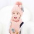 Detská zimná čiapka a šál A205 svetlo ružová