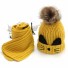 Detská zimná čiapka a šál s uškami žltá