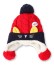 Detská zimná čiapka s brmbolcom a uškami J865 červená
