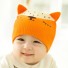 Detská zimná čiapka s ušami oranžová