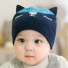 Detská zimná čiapka s ušami tmavo modrá