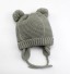 Detská zimná pletená čiapka s uškami J2474 sivá