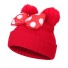 Dětská zimní čepice s mašlí červená