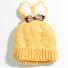 Dětská zimní čepice s oušky a mašlí J3030 žlutá