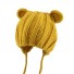 Dětská zimní čepice s oušky žlutá