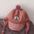 Dětská zimní kšiltovka s klapkami na uši růžová