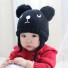 Dětská zimní pletená čepice ve tvaru medvídka J2475 černá