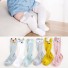 Detské dlhé ponožky s uškami biela