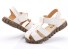 Detské kožené páskové sandále biela